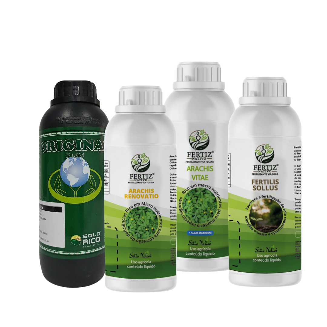 Kit Total Fertiz Nativo Anti-pragas Grama Amendoim e Jardim