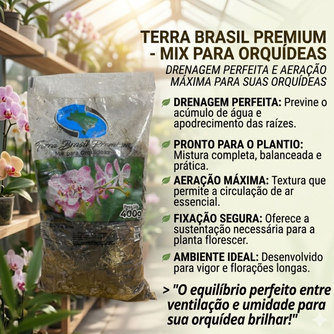 Mix Para Orquídeas Premium Terra Brasil 400g - Pronto Uso