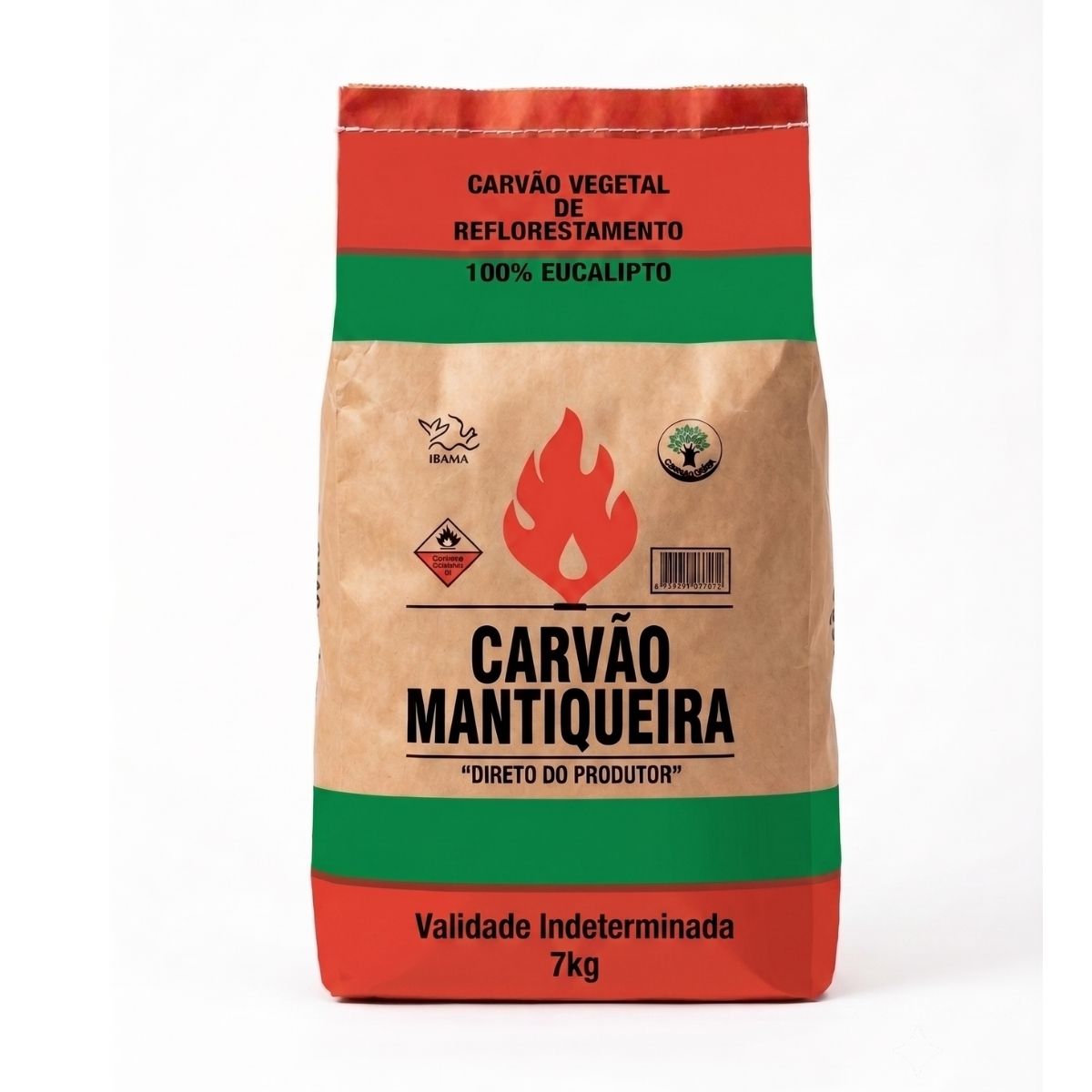 Carvão Mantiqueira 4kg Eucalipto com Alça Acendedora