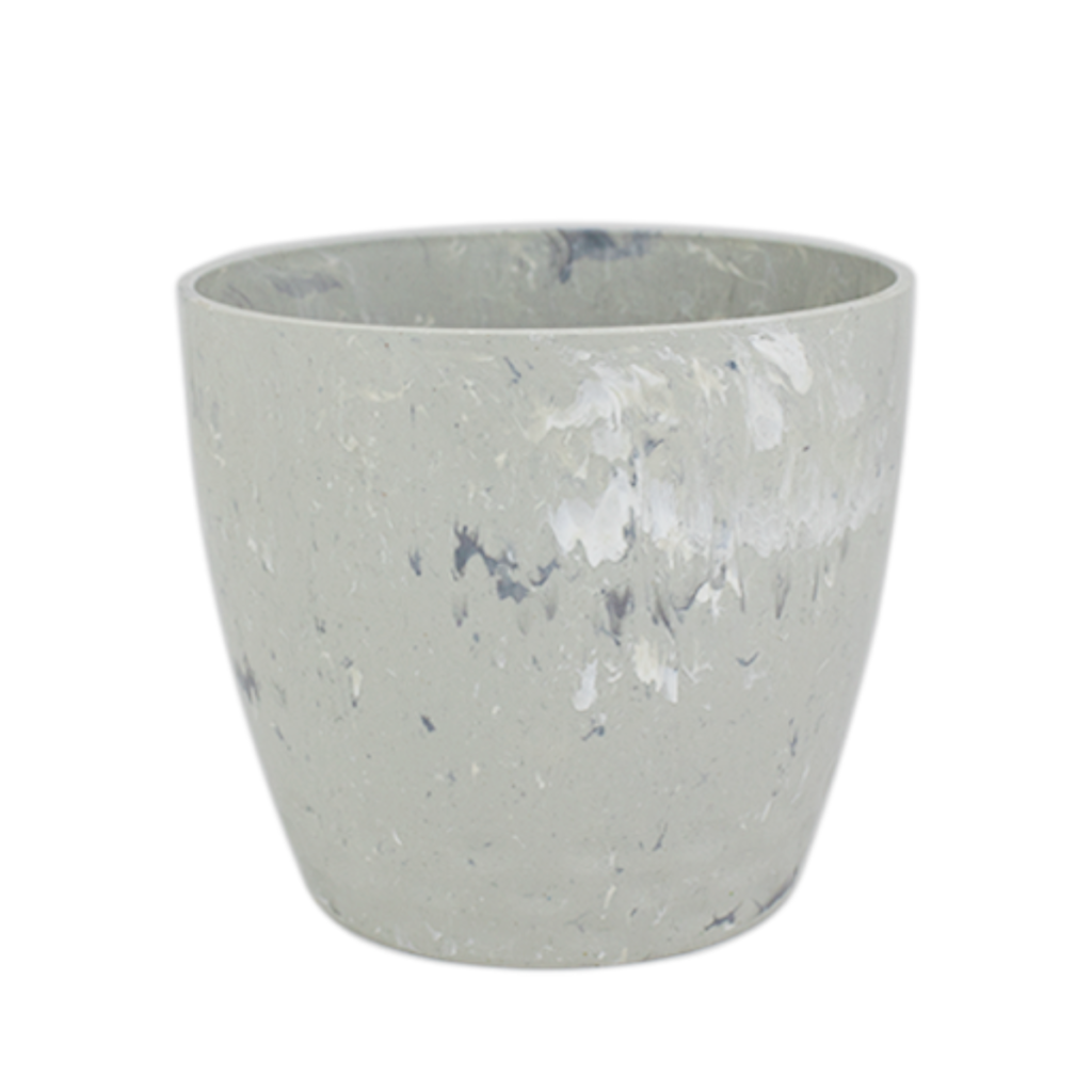 Vaso Cachepo Diamond N4 Branco Carrara 15 x 15,5cm - 2,35L