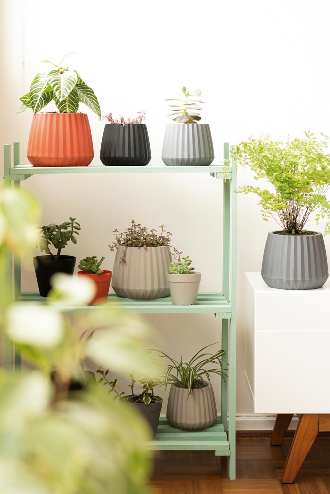Vaso Cachepot Wave 25cm Branco Antigo