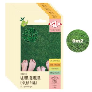 Sementes de Grama Bermuda Folha Fina 10pct x 4g p/ 9m2