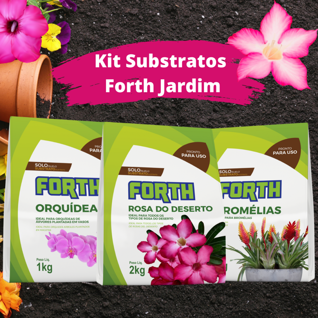 Kit Substratos Orquideas Bromelias Rosa Deserto Forth Jardim