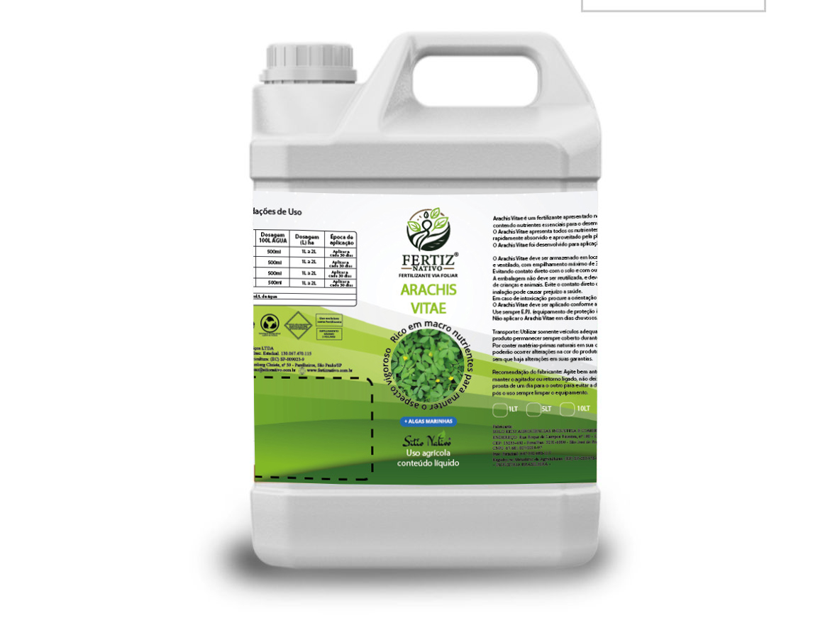 Fertilizante Arachis Vitae para Grama Amendoim 5 lt