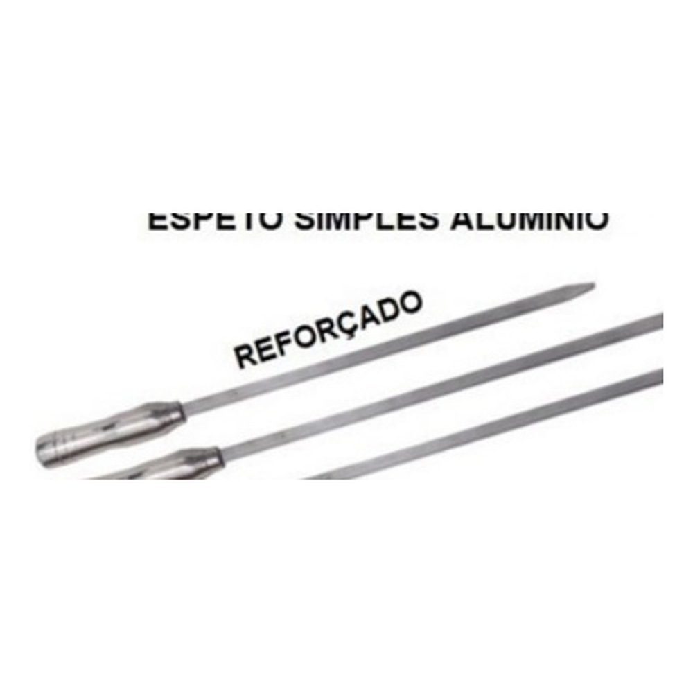 Espeto Simples Alumínio Reforçado 50cm