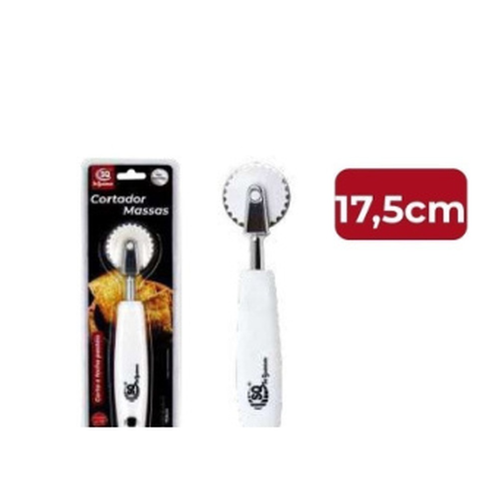 Cortador de Massas Aço Inox 17,5cm Cabo Branco