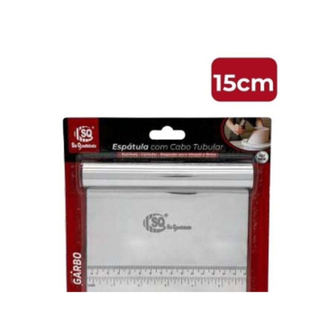 Espátula Reta Aço Inox 15cm Cabo Tubular