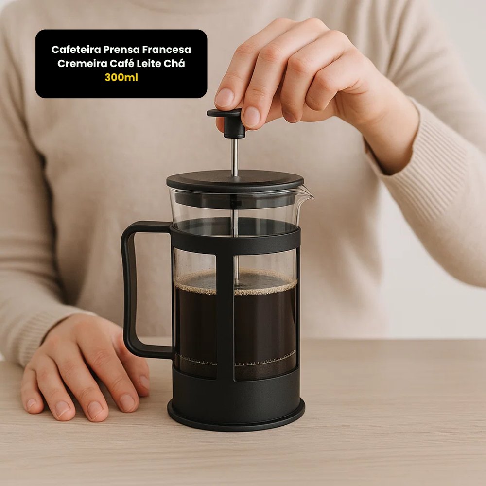 Cafeteira Prensa Francesa 300ml Café Chá Leite Fratelli