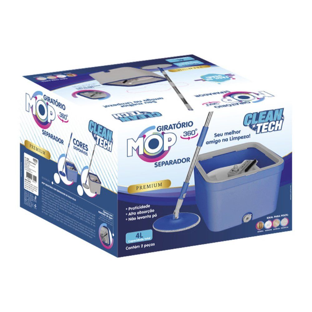 Mop Giratório Balde Separador 360° Clean Tech Sortido - Imagem 4