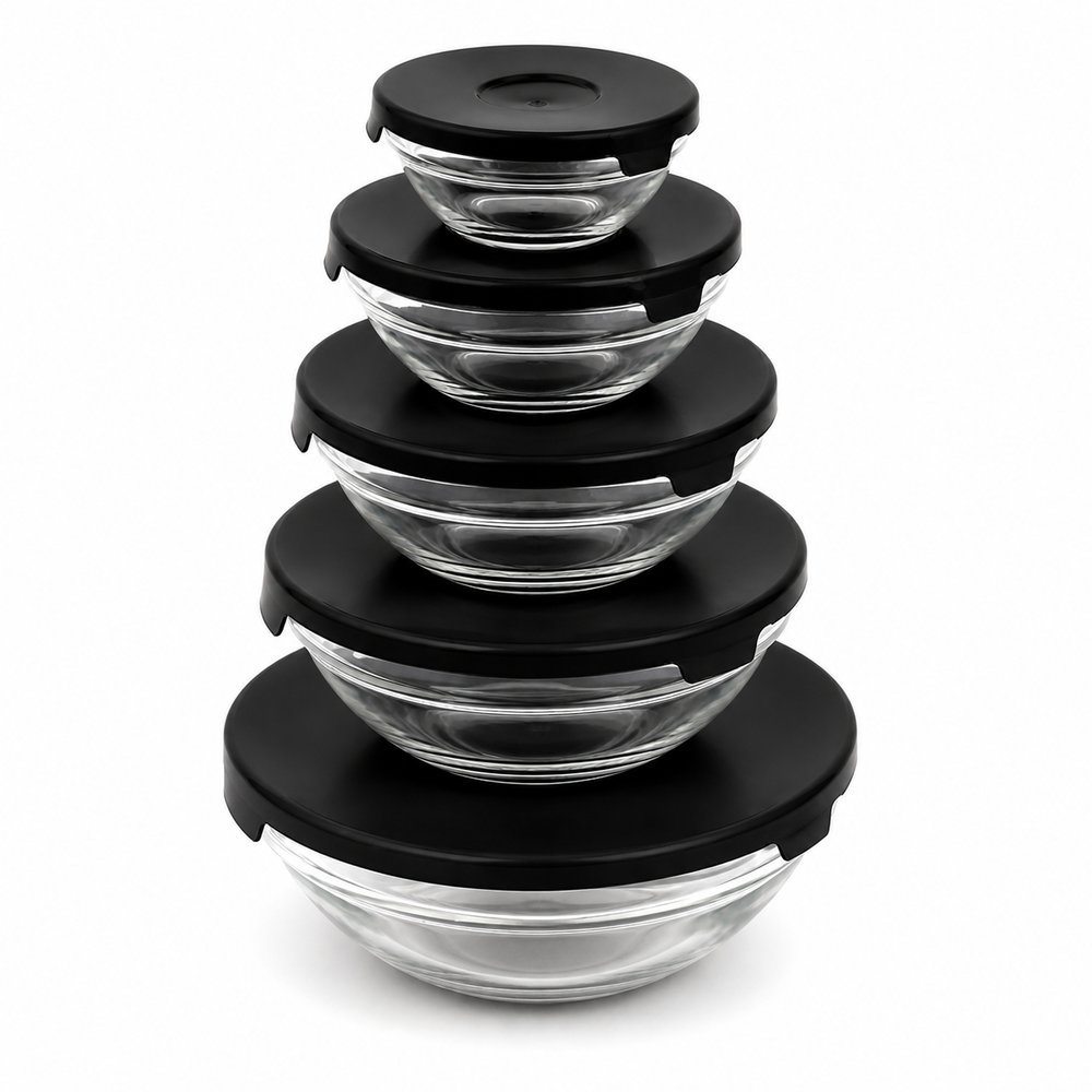 Conjunto 5 Potes de Vidro com Tampa Sortidos Thika - Imagem 2