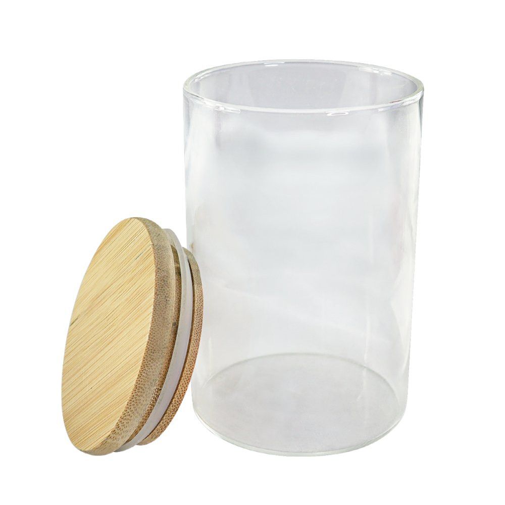 Pote Vidro Tampa Bambu 450ml para Mantimentos Wincy - Imagem 2
