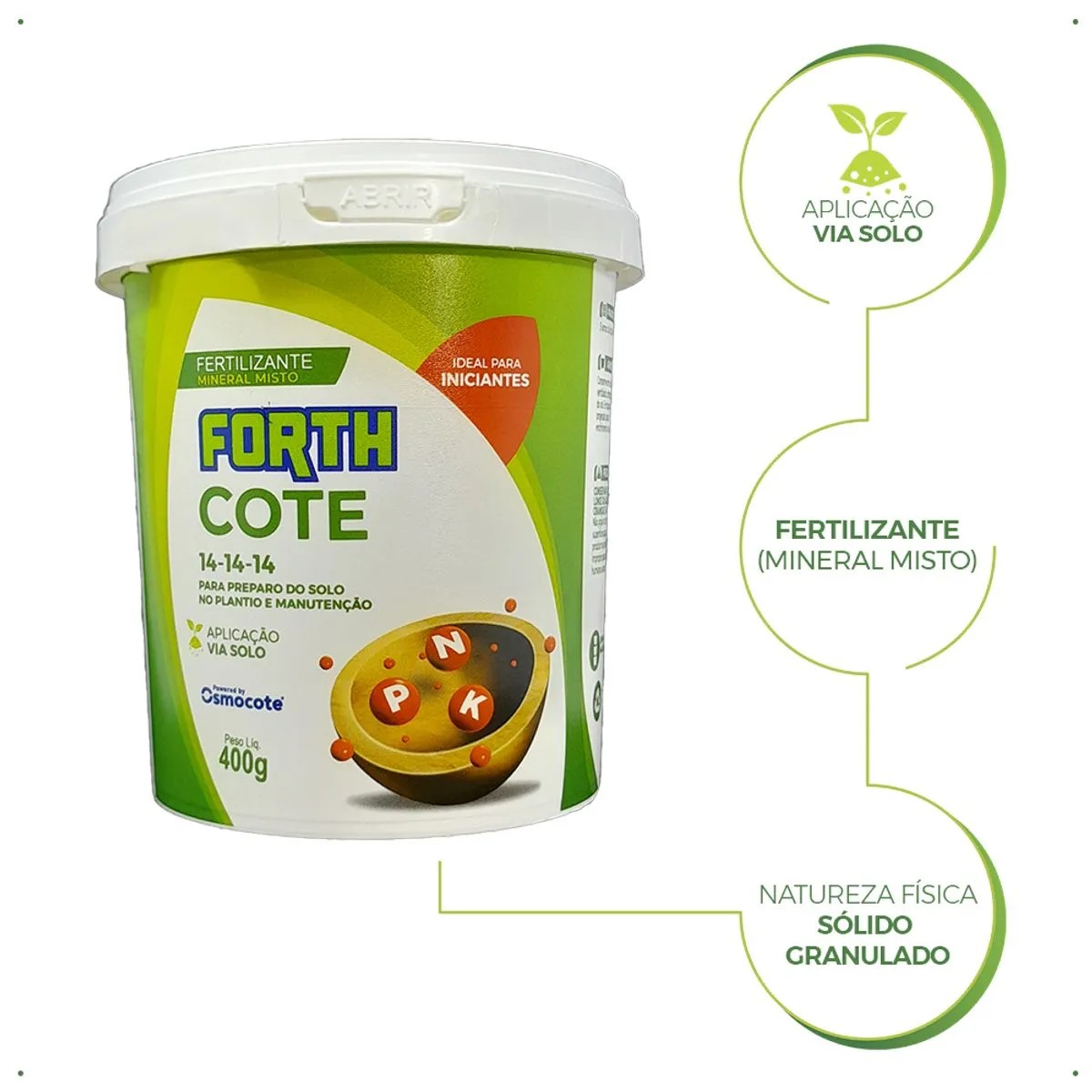 Adubo Fertilizante Forth Cote 14 14 14 - 400g - Imagem 3