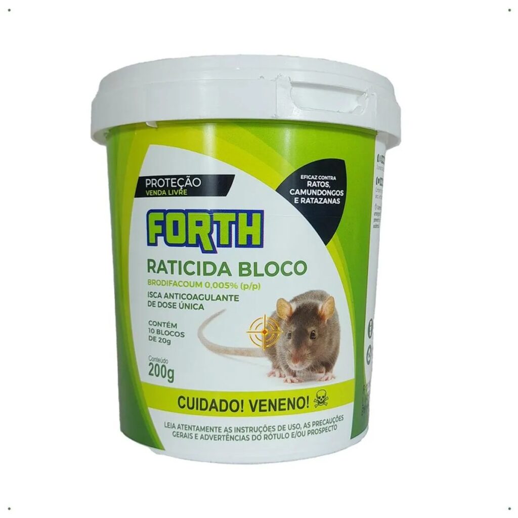 Forth Raticida Bloco Balde 200g com 10 Blocos