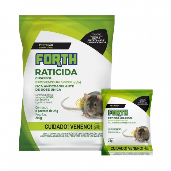 Forth Raticida Girassol Isca Saches de 25gr