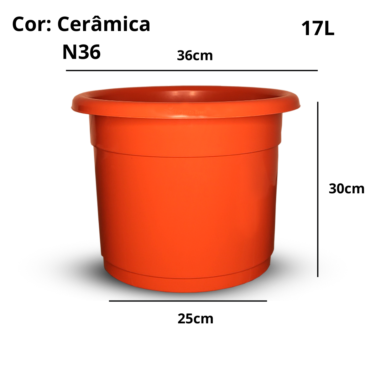 Vaso Premium Decorativo N36 17L Cor Cerâmica 36x30cm - Imagem 2