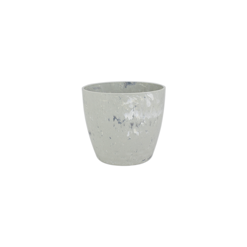 Vaso Cachepo Diamond N1 Branco Carrara 10,5 x 9,5cm - 700ml