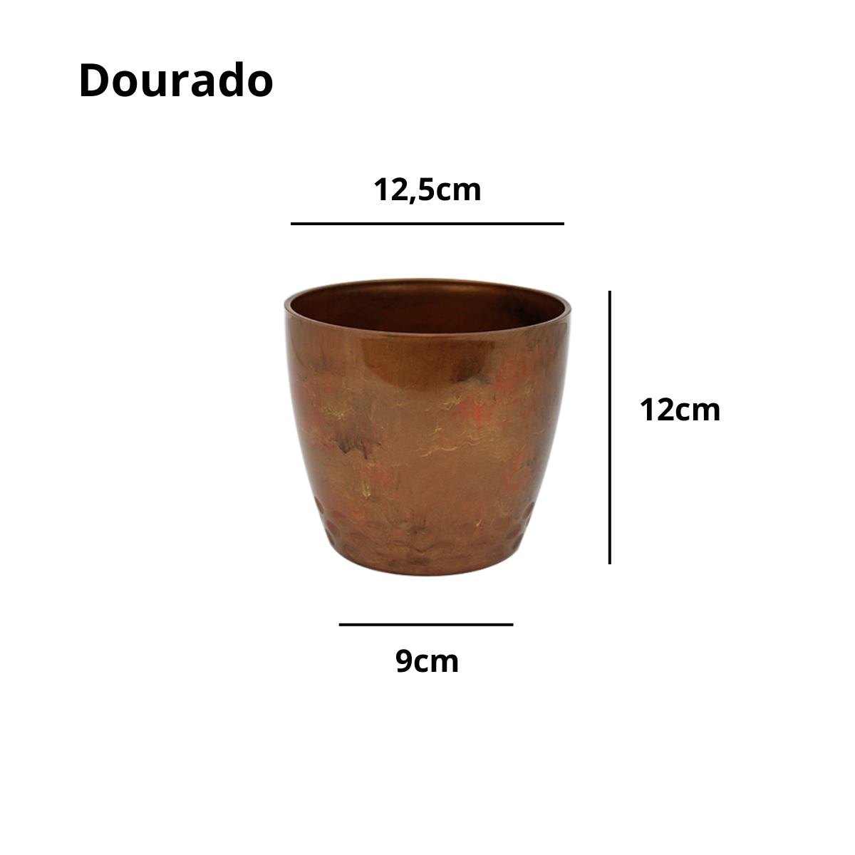 Vaso Cachepo Diamond N3 Dourado - 15 x 13cm - 1,9L - Imagem 2