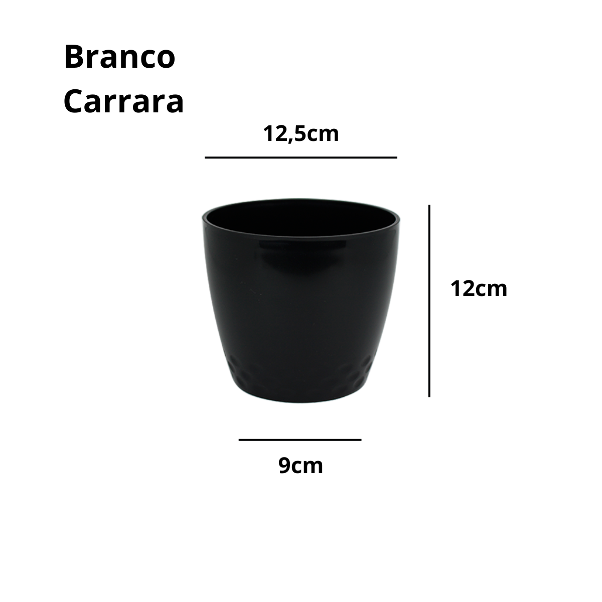 Vaso Cachepo Diamond N4 Preto - 15 x 15,5cm - 2,35L - Imagem 2