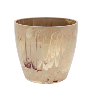 Vaso Cachepo Diamond N4 Bege Travertino 15 x 15,5cm - 2,35L