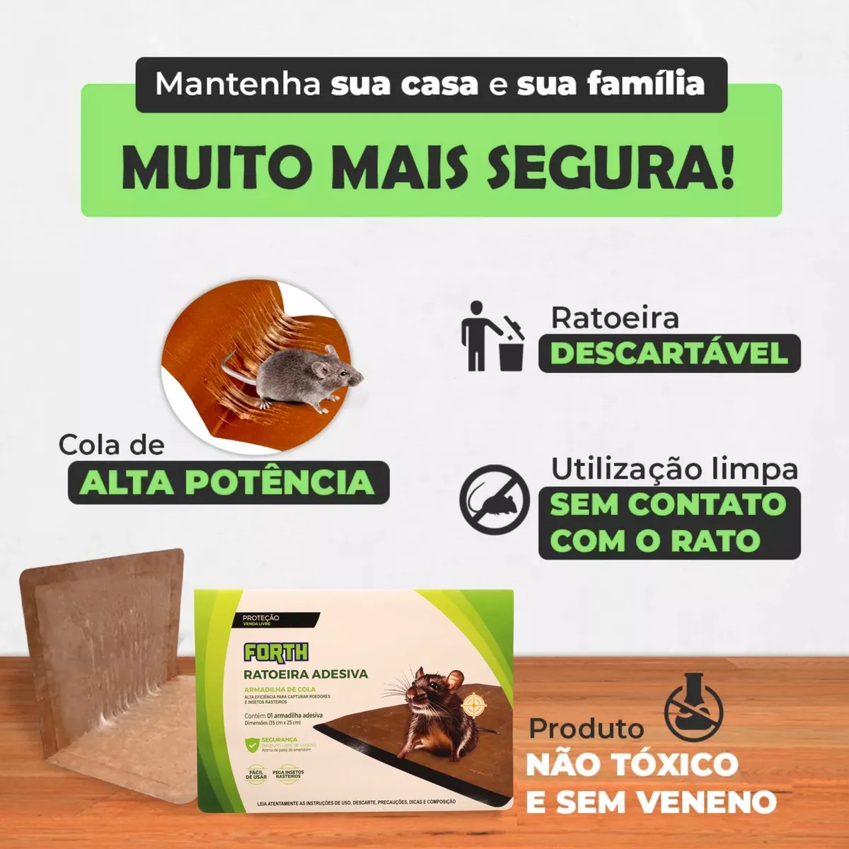 Forth Ratoeira Adesiva Cola Rato - 1 un - Imagem 3