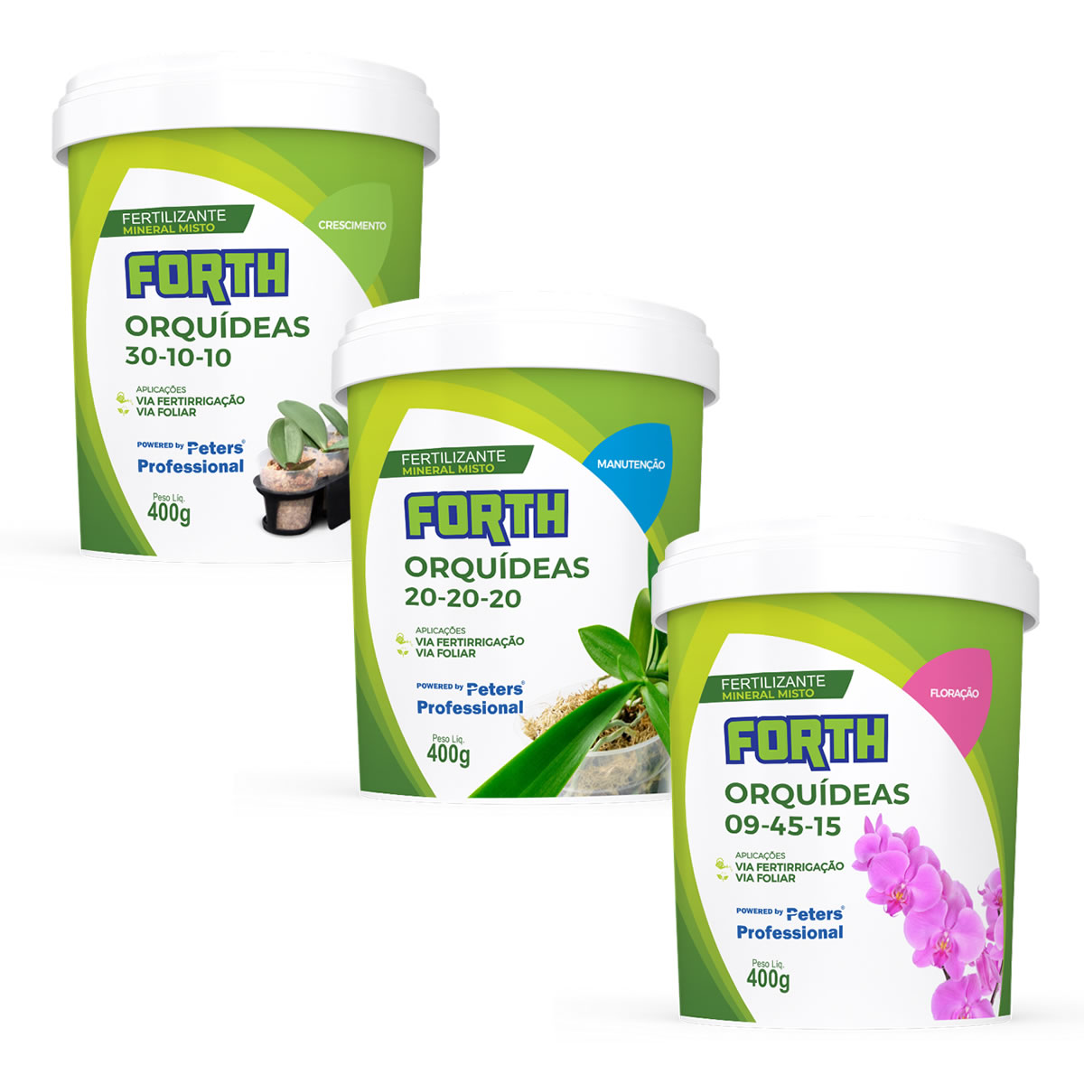Kit Adubo Forth Orquídeas Crescimento, Manutenção e Floração