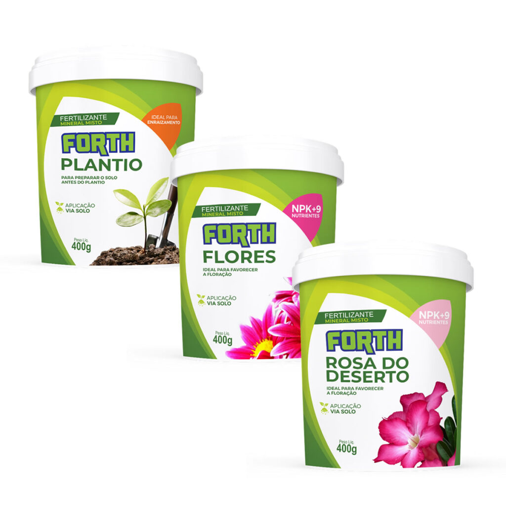 Kit Adubos Forth Plantio, Flores e Rosa do Deserto