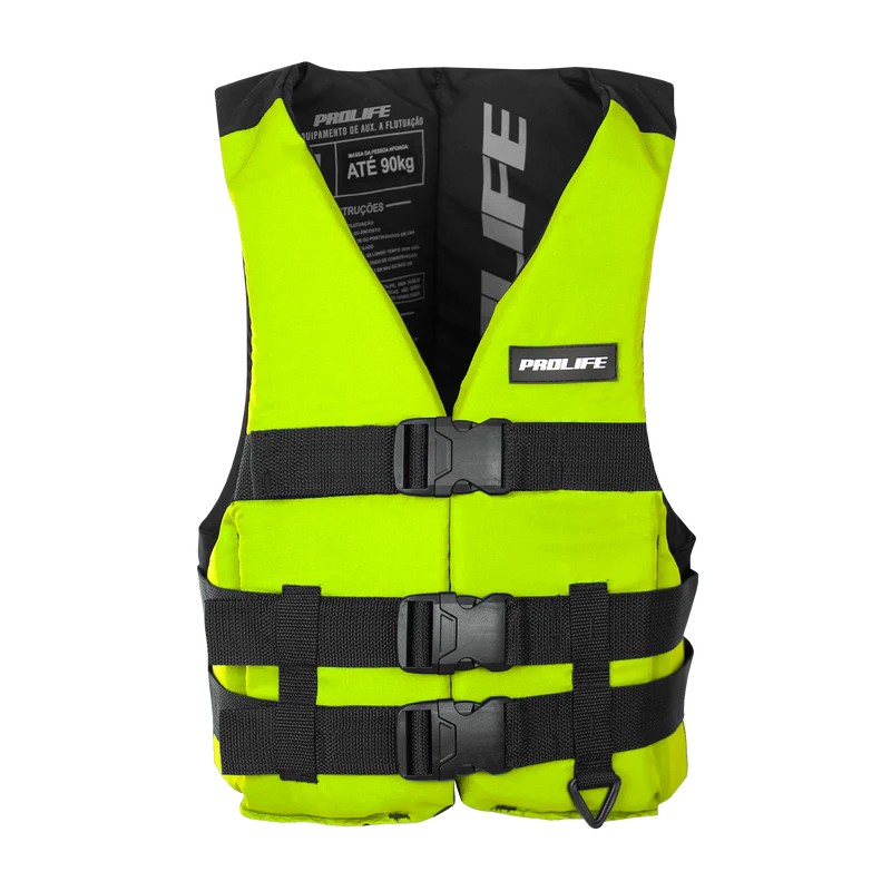 Colete Flutuador Simetria Infantil Prolife Tamanho:M (Até 70kg);Cor:Amarelo Flúor