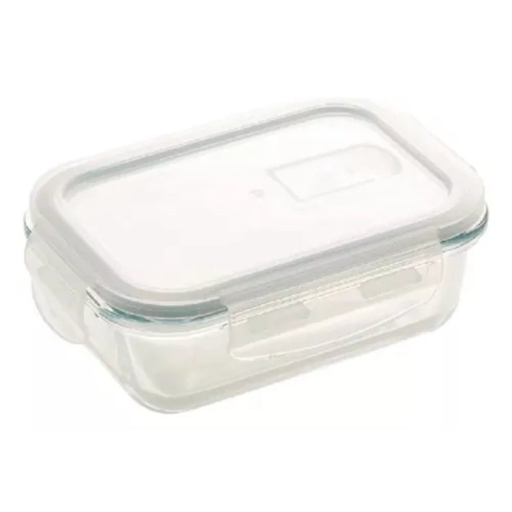 Pote Vidro Hermético 640ml Tampa Cinza Marmita Wellmix