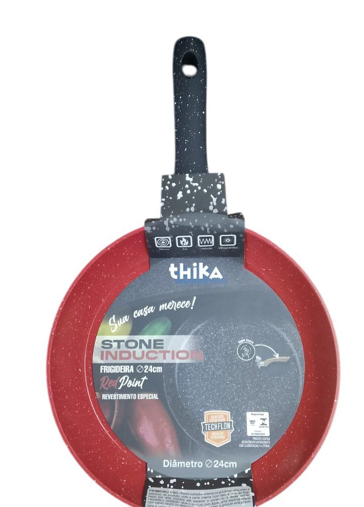 Frigideira Antiaderente Alumínio Multifuncional 24cm Vermelh