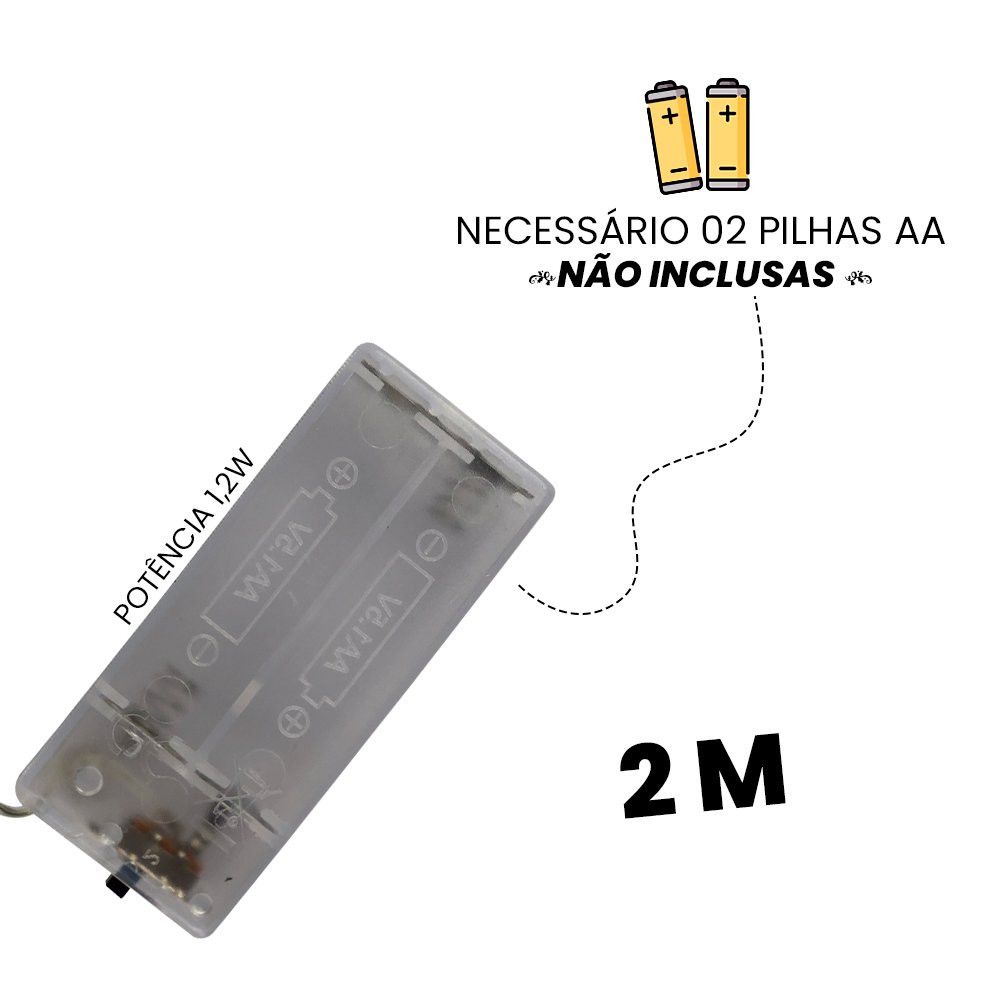 Fio de Fada LED Colorido Cordão de Luz 2m Wincy