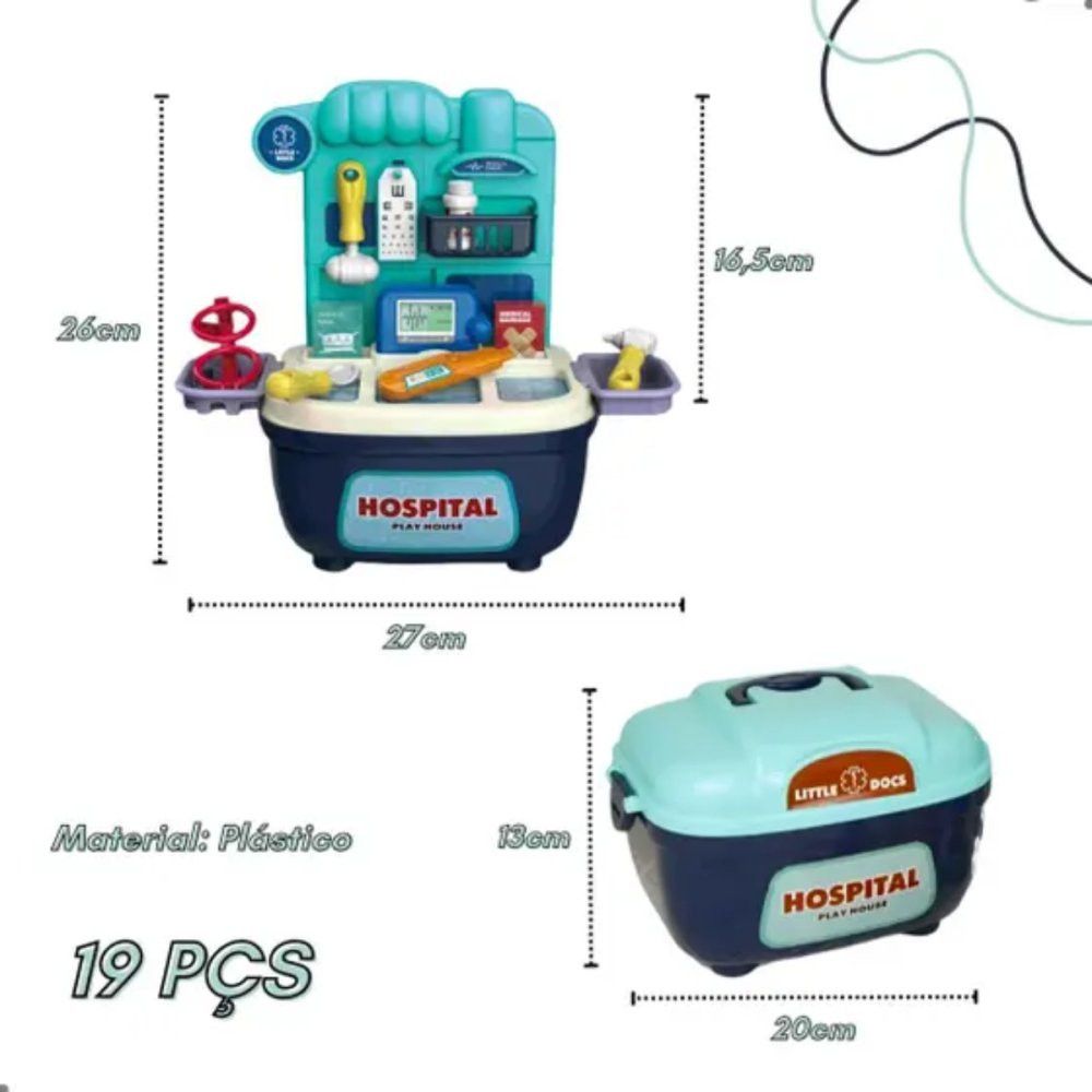 Maleta de Médico Infantil Brinquedo com Acessórios DDG - Imagem 5