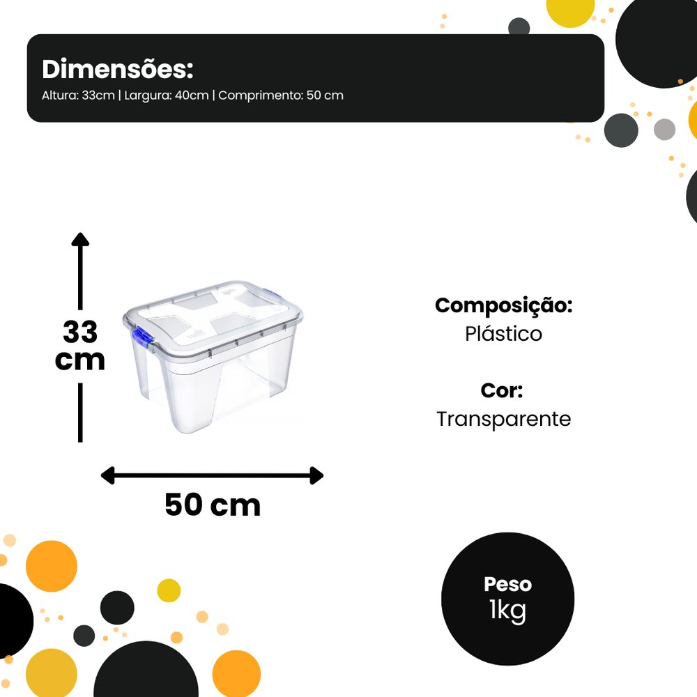Caixa Organizadora Transparente 56L UNINJET - Imagem 5
