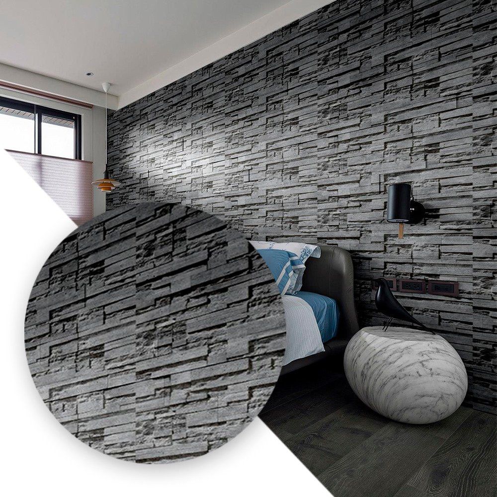 Papel de Parede Adesivo PVC Estampa Pedras 5m TopHouse - Imagem 2