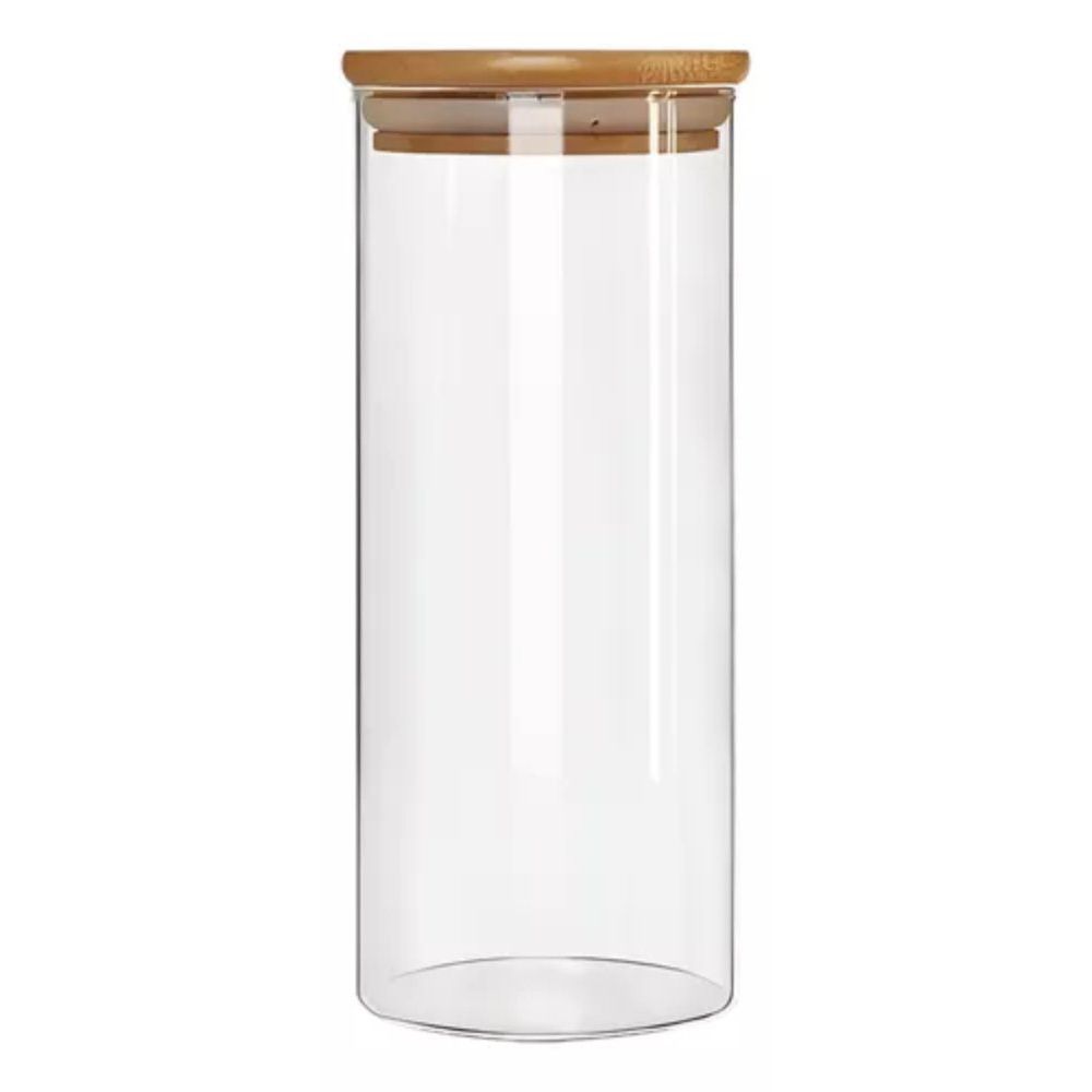 Pote Vidro Hermético Tampa Bambu 1500ml Global Mix