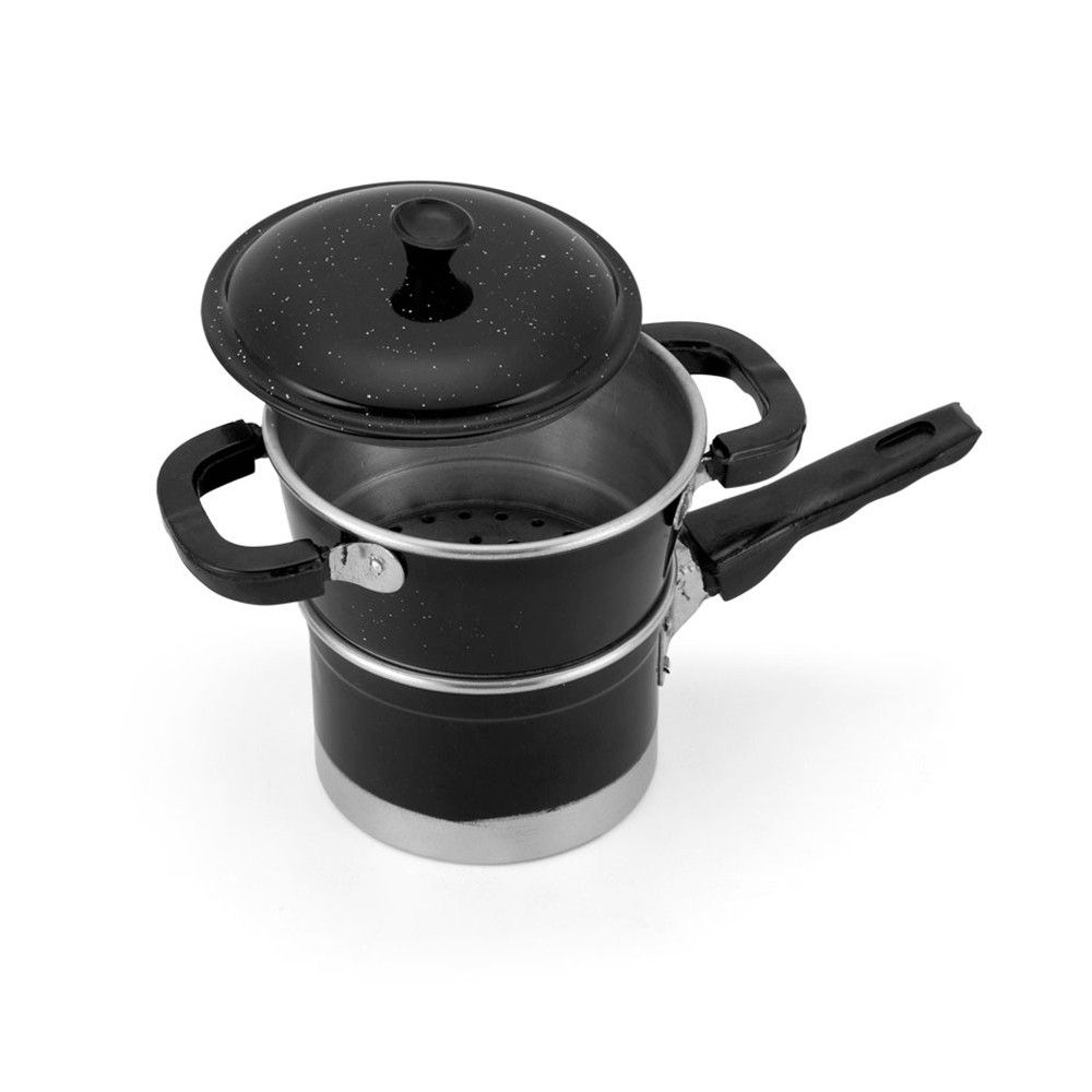 Cuscuzeira Alumínio Preta 1 Litro Nacional Cuscuz Vapor - Imagem 2