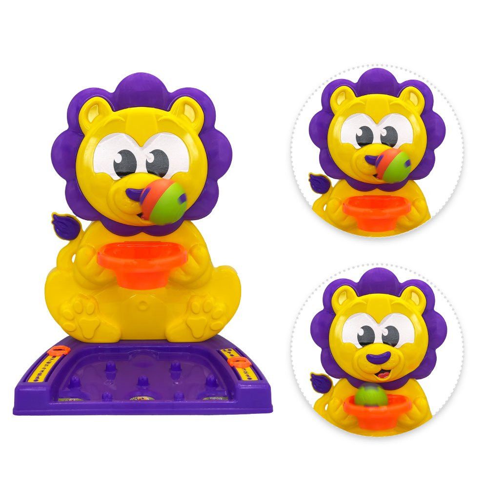 Cesta de Basquete Infantil Leão com Bolinha Marcador Pontos - Imagem 4