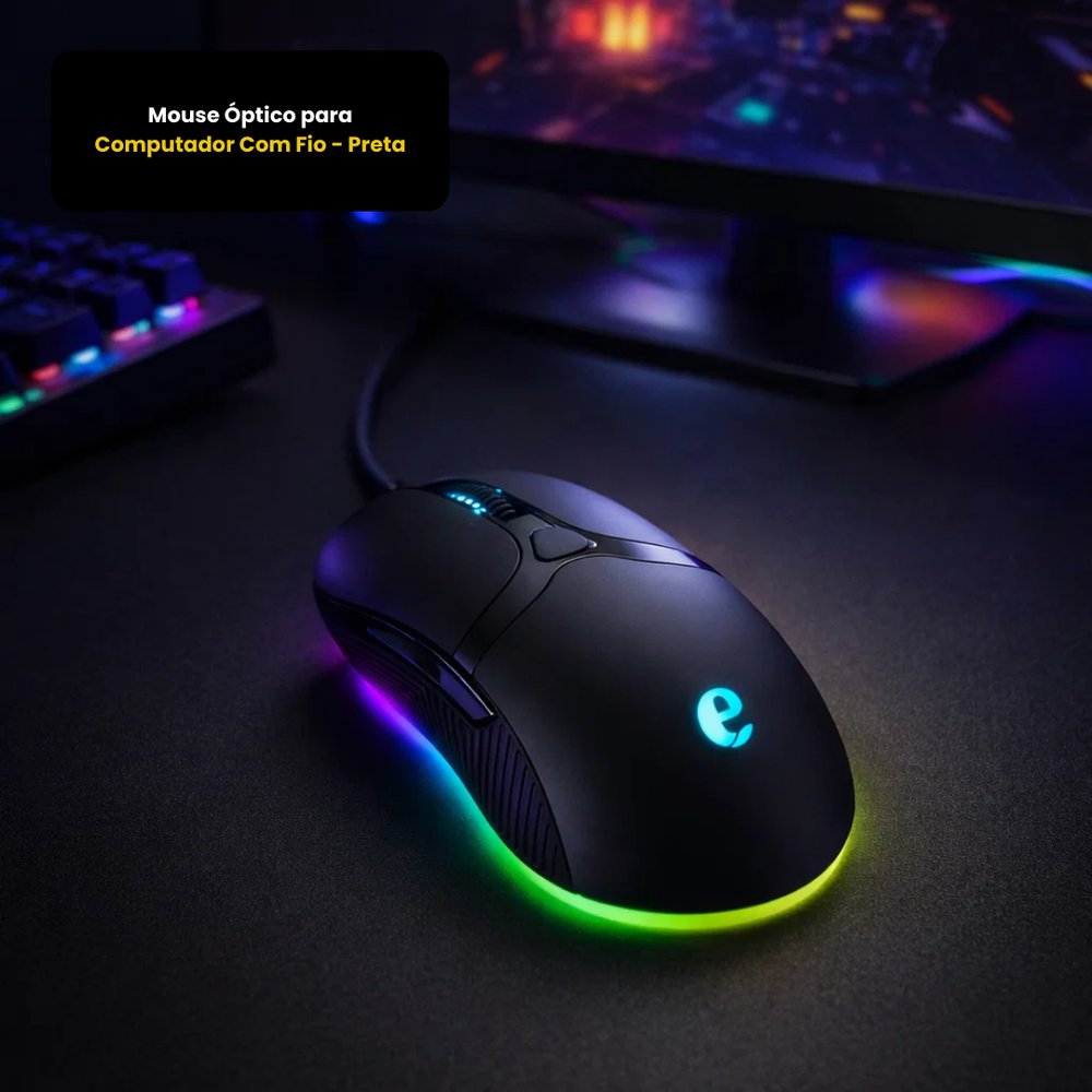 Mouse Óptico Com Fio ACER USB Para PC e Notebook Preto