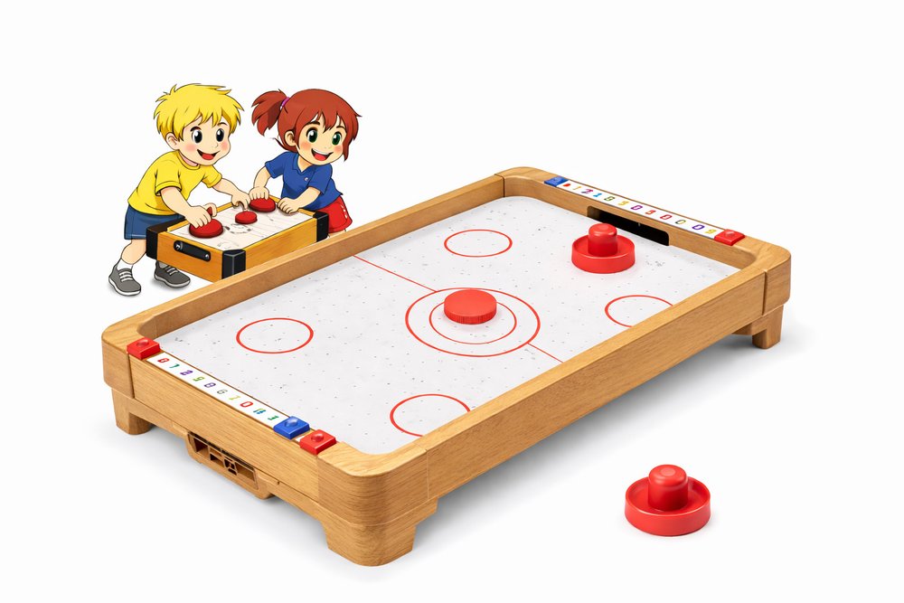 Mini Hockey de Mesa Infantil Air Game Ventilador Elétrico