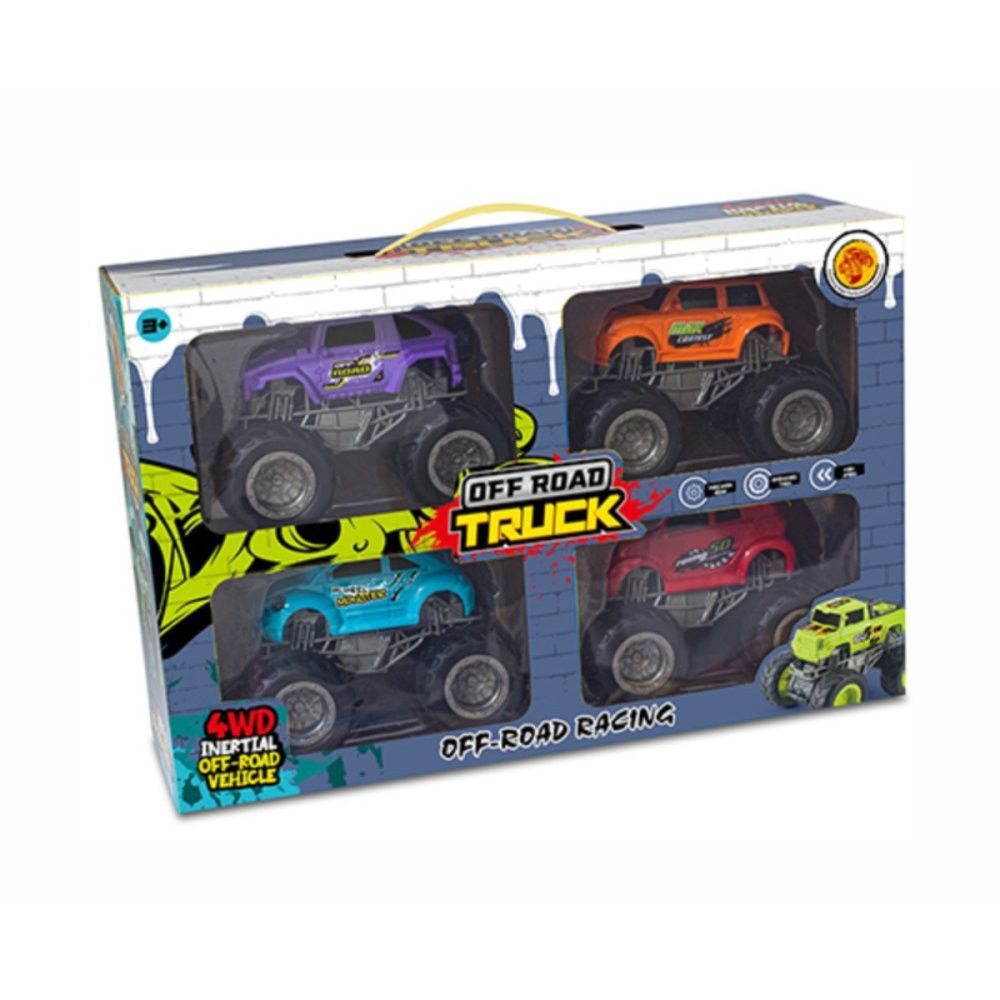 Kit Maleta 4 Carrinhos Monster Truck DDG TOYS