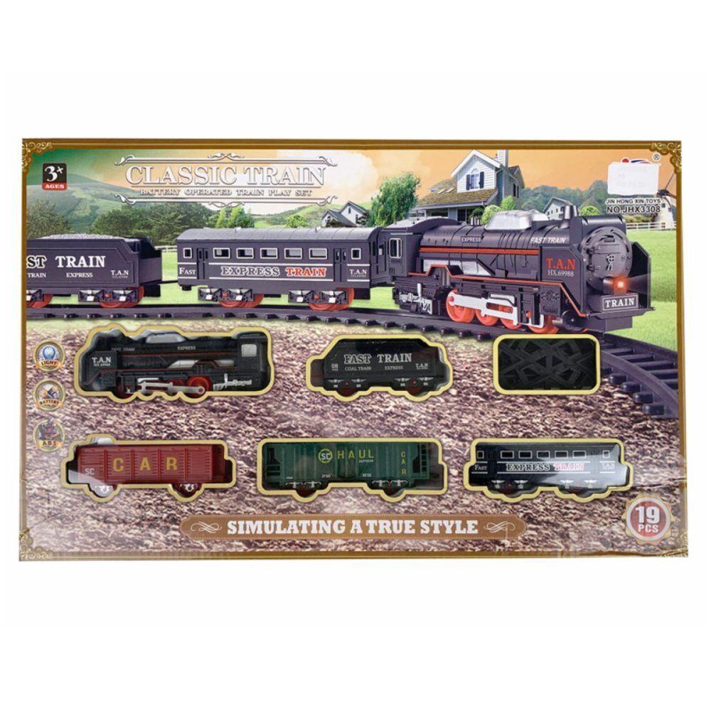 Trem Infantil com Luz Trilhos e Vagões Locomotiva DDG