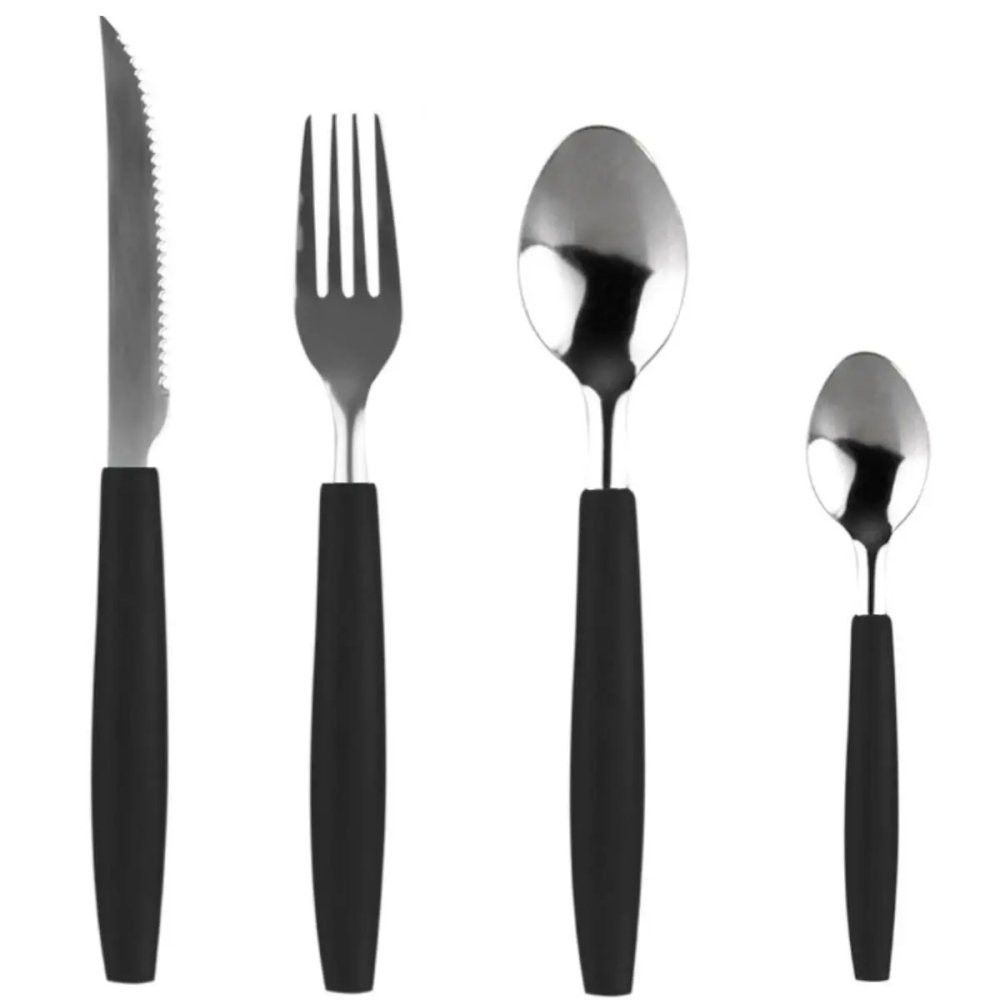 Conjunto Talheres Inox Preto 25 Peças Black Bull